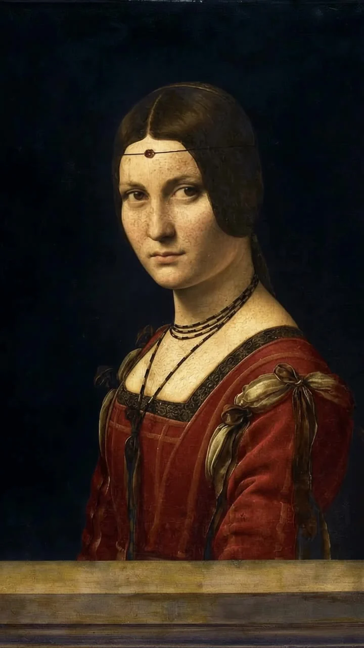 Leonardo da Vinci, La Belle Ferronnière, 1490-1497 · Parigi, Musée du Louvre